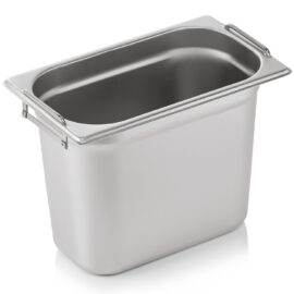 Ruostumattomasta teräksestä valmistettu Gastronorm-astia kahvalla GN1/4 Syvyys 200mm | Adexa 8148H