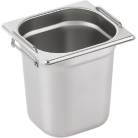 Ruostumattomasta teräksestä valmistettu Gastronorm-astia kahvalla GN1/6 Syvyys 200mm | Adexa 8168H