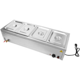 Kaupallinen Bain Marie 4xGN1/2 astiat & kannet Tyhjennysventtiili | Adexa BR11045