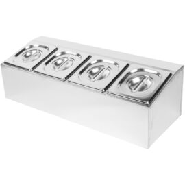 Kaupallinen mausteteline, joka sisältää 4 x GN1/6-100 mm astiat ja kannet | Adexa CHD04A