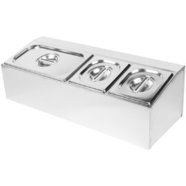 Kaupallinen mausteteline sisältäen 2xGN1/6-100mm ja 1xGN1/3-100mm astiat ja kannet | Adexa CHD04A2