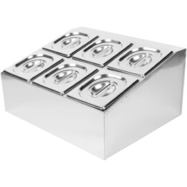 Kaupallinen Mausteiden Säilytyspidike, sisältää 6xGN1/6-100mm astiaa ja kannet | Adexa CHD06B