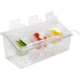 Jäähdytetty Mausteteline sisältäen 3xGN1/6-100mm astiaa kannella, muovia | Adexa CHP06B