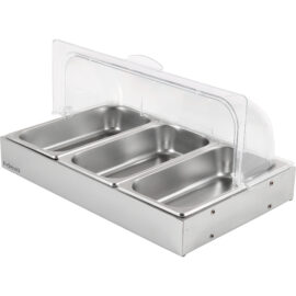 Rullattava Näyttökaappi 3xGN1/3 Ruostumatonta terästä | Adexa CRD3