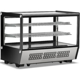 Näyttöjääkaappi 160 litraa 2 hyllyä Musta & Ruostumaton teräs Tasainen etuosa | Adexa CW160