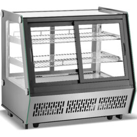 Vitriinijääkaappi 160 litraa Avautuu edestä ja takaa 2 hyllyä Musta | Adexa CW1601