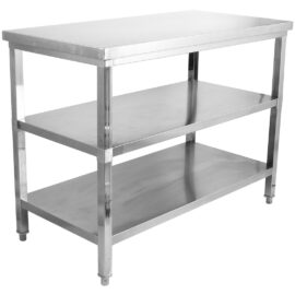 Kaupallinen työtaso Ruostumaton teräs 3 tasoa Neliöjalat 1000x700x900mm | Adexa DW3T10070