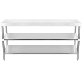 Kaupallinen työpöytä Ruostumaton teräs 3 tasoa Neliöjalat 2000x700x900mm | Adexa DW3T20070