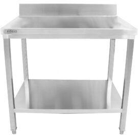 Ammattimainen työpöytä Ruostumaton teräs Alahylly Selkälaita 700x600x900mm | Adexa THATS76A