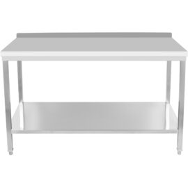 Ammattikäyttöön tarkoitettu työpöytä Ruostumaton teräs Alahylly Roiskesuoja 1600x800x900 mm | Adexa DWT80160B