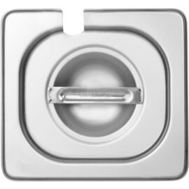 Ruostumattomasta teräksestä valmistettu Gastronorm-kannen kansi lusikkaleikkauksella GN1/6 | Adexa 816LN