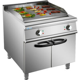 Ammattimainen sähköinen parilapannu kaapistolla 12kW sileä/ribattu 900 mm syvyys | Adexa HER906A