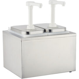 Kaupallinen Mausteen/Kastikkeen Pumppuantaja 2x2 litraa Ruostumaton Teräs | Adexa NHP002