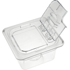 Polykarbonaatti Gastronorm-säiliön kansi kääntökannella GN1/6 | Adexa P816LF