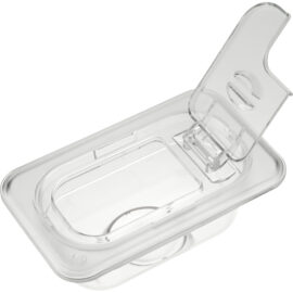Polykarbonaatti Gastronorm-säiliön kansi kääntökannella GN1/9 | Adexa P819LF