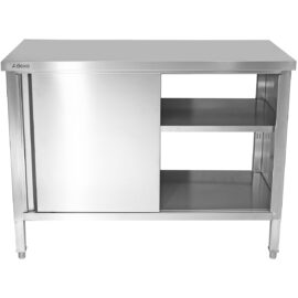Kaupallinen läpikulku työtaso lattia-kaappi liukuovet ruostumaton teräs 1500x700x850mm | Adexa SCP701502S
