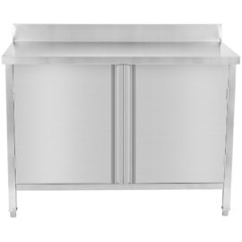 Kaupallinen työpöytätason lattiakaappi 2 liukuovea ruostumatonta terästä 800x600x850mm ylälista | Adexa SCP8060B