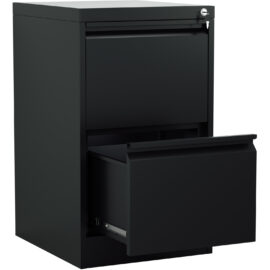 Ammattimainen metallinen arkistokaappi, 2 laatikkoa, 460x620x720 mm, musta | Adexa SEDA2B