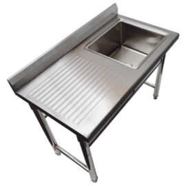 B-LUOKAN Kaupallinen Pesuallas Ruostumaton Teräs 1100x600x900mm 1 Allas Oikea Roiskesuoja | Adexa ST145BR B GRADE