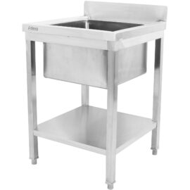 Kaupallinen pesuallas ruostumatonta terästä 600x700x900 mm 1 allas Roiskesuoja | Adexa STD150A