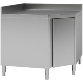 Kaupallinen Työtaso Lattia Kaappikulmayksikkö Saranoitu ovi Ruostumaton Teräs Sivut 700mm Korotettu reuna | Adexa VTC107CB