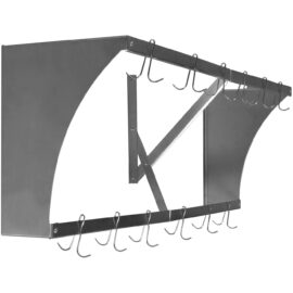 Seinähylly kattilatelineellä 12 koukkua ruostumaton teräs 1500x300x300mm | Adexa VMR1530