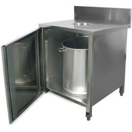 Kaupallinen jäteastia-kaappi, ruostumaton teräs | Adexa WRSB7070H