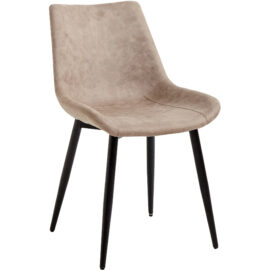 Ruokatuoli Metallijalat & Pehmustettu PU-nahka Istuimen Vaaleanruskea | Adexa WW5055
