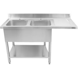 Kaksoisallas vasemmalle kuivaustasolla ja roiskesuojalla 1800x600x910mm | Adexa DSB1860L