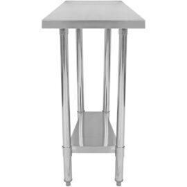 2-kerroksinen ruostumattomasta teräksestä valmistettu työpöytä, jossa säädettävä alahylly 300x600x900mm | Adexa WT6030WO