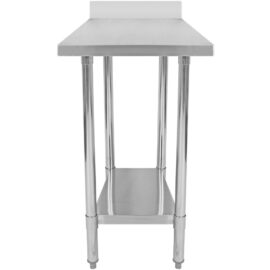 2-kerroksinen Ruostumattomasta teräksestä valmistettu Työpöytä roiskesuojalla 450x600x900 mm | Adexa WT6045