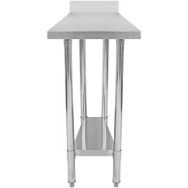 Kaksitasoinen ruostumattomasta teräksestä valmistettu työpöytä selkäkehyksellä 300x700x900mm | Adexa WT7030