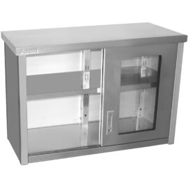 Lasilliset liukuovet seinäkaappi, ruostumaton teräs 1000x400x650mm | Adexa SWCGD100402