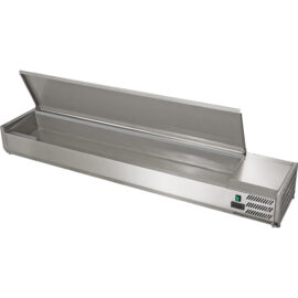 Jääkaapillinen tarjoilupöytä 2000mm 9xGN1/3 Syvyys 380mm Ruostumattomasta teräksestä kansi | Adexa VRX2000380SS