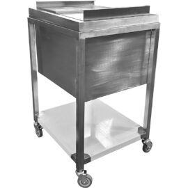 Kaupallinen jääastia pyörillä ja kannella, ruostumaton teräs 700x500x850mm | Adexa MIB504035