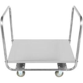 Kaupallinen kaksikahvainen laiturikärry ruostumatonta terästä 600x500x750mm | Adexa WHDT6050