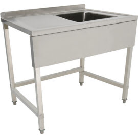 Kaupallinen pesuallas Ruostumaton teräs 1000x700x900mm 1 allas oikealla 50mm roiskesuoja | Adexa DSE1070R