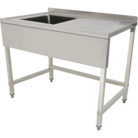 Kaupallinen Pesuallas Ruostumaton teräs 1200x700x900mm 1 allas vasemmalla roiskesuoja 50mm | Adexa DSE1270L