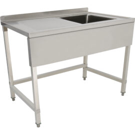 Kaupallinen tiskiallas Ruostumatonta terästä 1200x700x900mm 1 kulho oikealla Roiskesuoja 50mm | Adexa DSE1270R