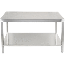 Premium-työpöytä alatason kanssa 304 ruostumaton teräs Sopii ulkokäyttöön 1800x600x900mm | Adexa Elite ET260180