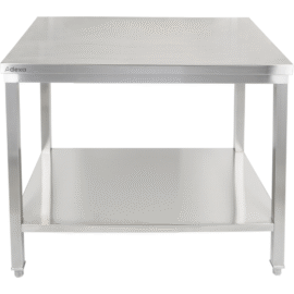 Premium-työpöytä alustahyllyllä 304 ruostumatonta terästä Soveltuu ulkokäyttöön 800x600x900mm | Adexa Elite ET26080