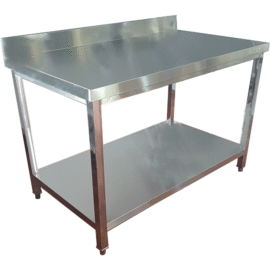 Kaupallinen työpöytä Alahylly Roiskesuoja Ruostumaton teräs Neliöjalat 1200x800x900mm | Adexa QNH11138