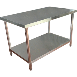 Kaupallinen Työpöydän alahylly Ruostumaton teräs Pyöreät jalat 1200x600x900mm | Adexa QNH1106