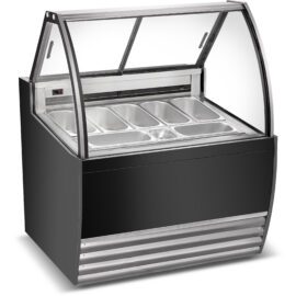 Ammattimainen Gelato- ja Jäätelöpalvelutiski 7 astiaa Kaareva etuosa Musta | Adexa DW7RB