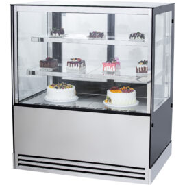 Kaupallinen Kakkutiski Suoralla etuosalla 2 hyllyä 1000x700x1200mm Ruostumaton teräs & Musta | Adexa HL1000ER2