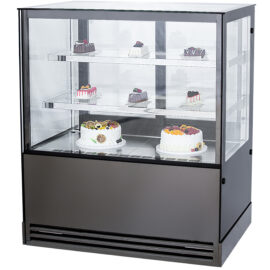 Kaupallinen Kakkutiski Suora etuosa 2 hyllyä 1000x700x1200mm Musta | Adexa HL1000ER2B