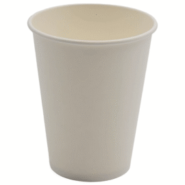 1000 kpl Kompostoitavat kylmäjuomakupit kertakäyttöiset, yksiseinämäiset 12oz/355ml valkoinen | Adexa PCC12W