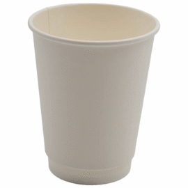 500 kpl Kompostoitavia Kahvikuppeja Kaksiseinäinen 12oz/355ml Valkoinen | Adexa PCDW12W