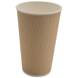 500 kpl Kompostoitavia Kahvikuppeja Yksiseinäiset 16oz/437ml Kraft | Adexa PCRW16K