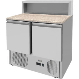 Pizzan valmistuspöytä 2 ovinen ruostumaton teräs Pizzataso 5xGN1/6 Syvyys 700mm | Adexa THPS900